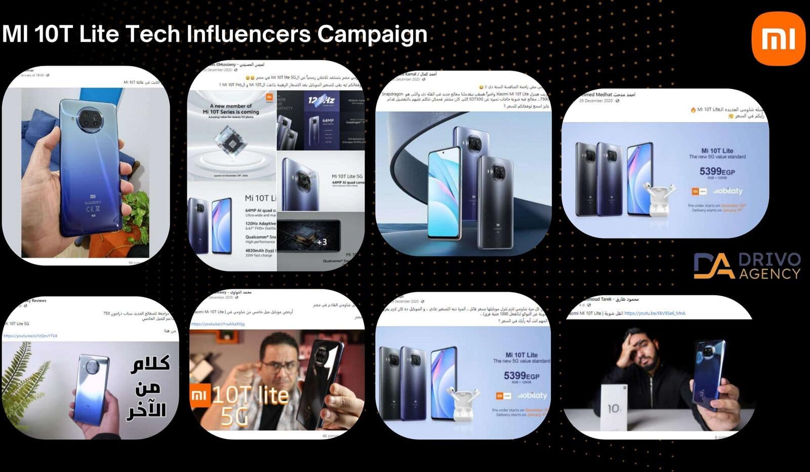 Real Facebook posts and coverage from named tech reviewers and pages for the Mi 10T Lite launch