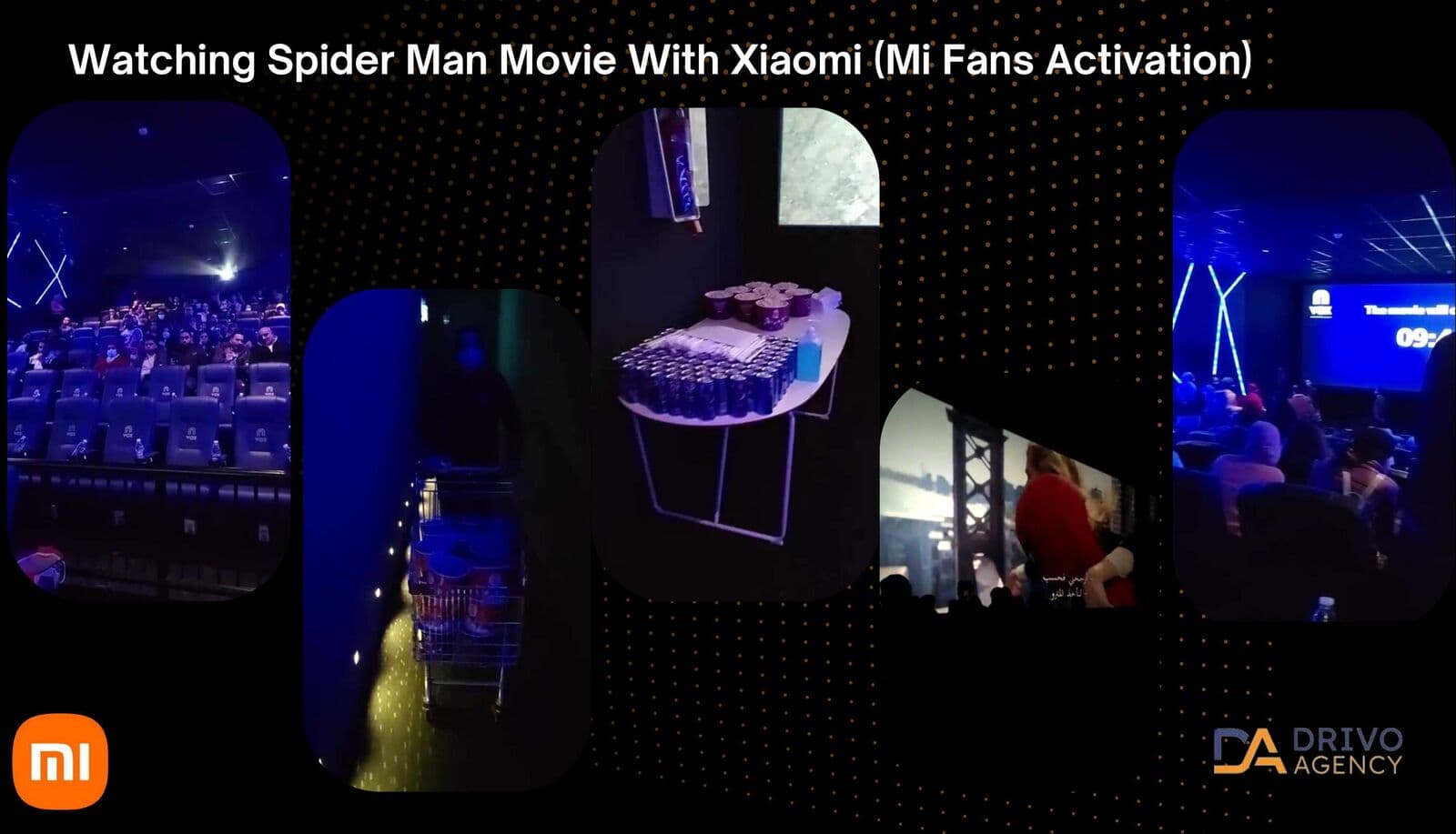 A masked cinema audience at a COVID-era Xiaomi Mi Fans activation at VOX Cinemas