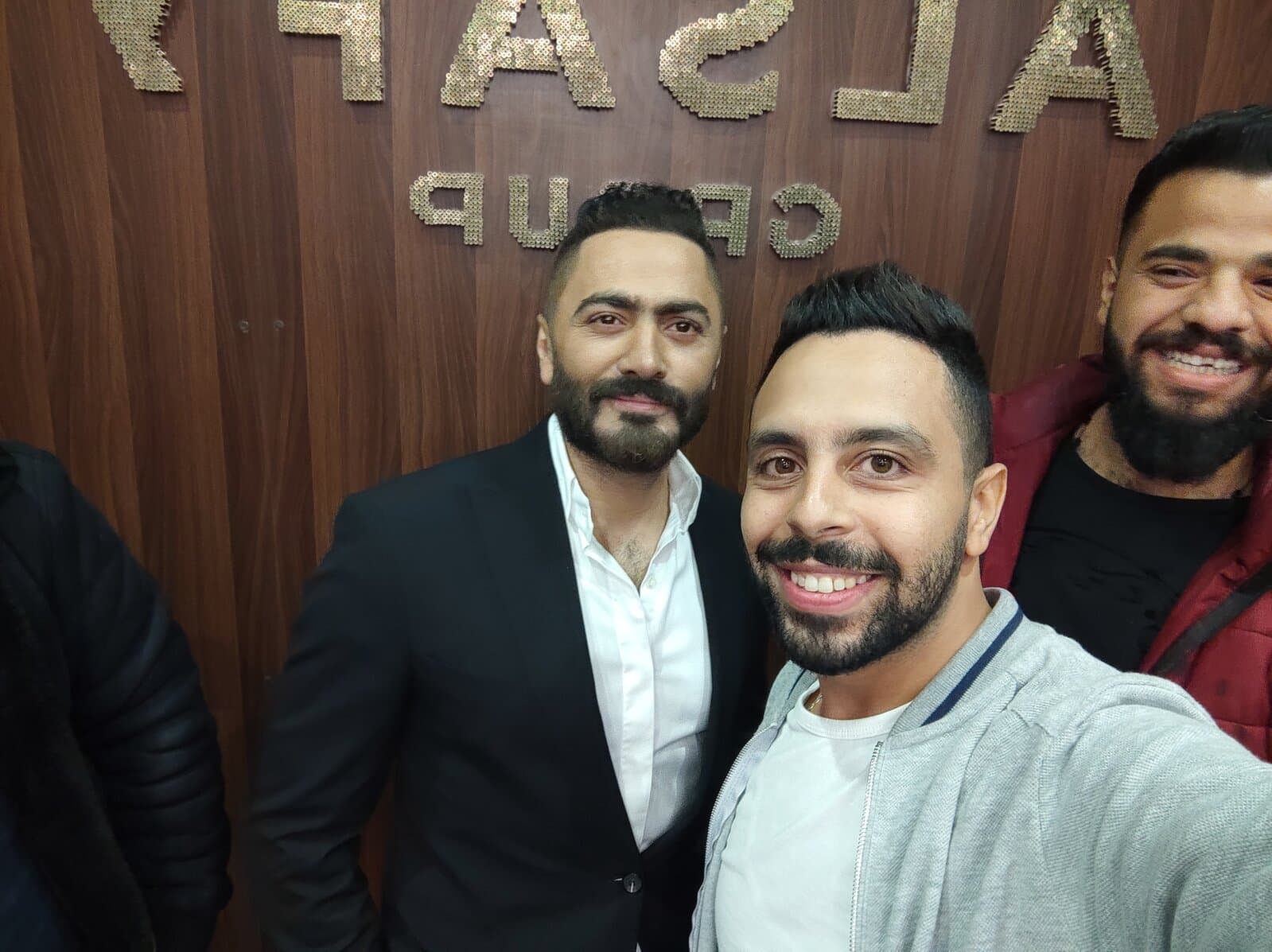 A personal photo with Tamer Hosny on signing day, taken at AlSafy Group's offices